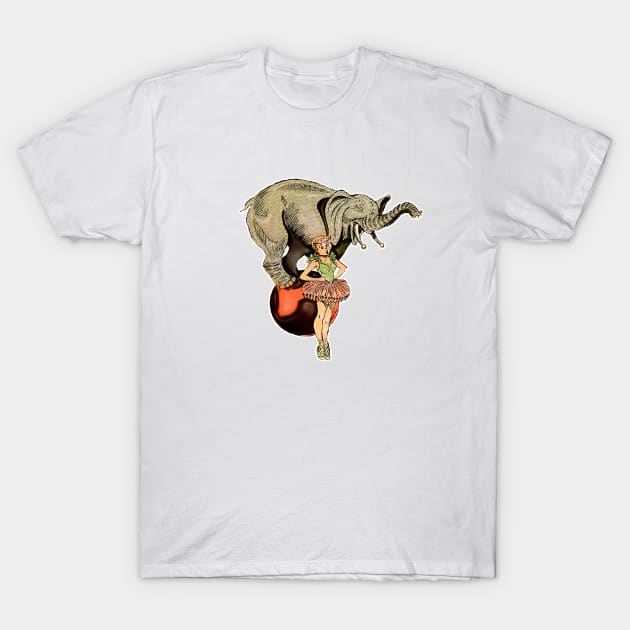 Circus performer with his balancing elephant T-Shirt by Marccelus